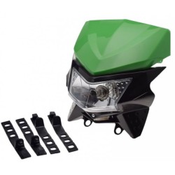 Carena si far fata cu prinderi universal cross-enduro Rival Store, verde/negru