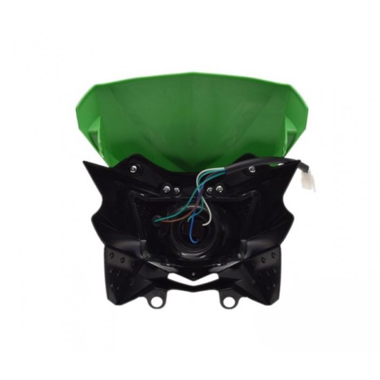 Carena si far fata cu prinderi universal cross-enduro Rival Store, verde/negru