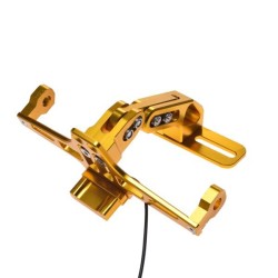 Suport reglabil nr inmatrculare cu iluminare led universal atv-moto, aluminiu, galben, Rival Store