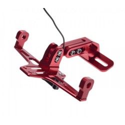 Suport reglabil nr inmatrculare cu iluminare led universal atv-moto, aluminiu, rosu, Rival Store