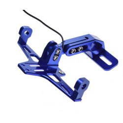 Suport reglabil nr inmatrculare cu iluminare led universal atv-moto, aluminiu, albastru, Rival Store